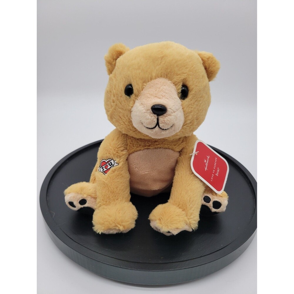 Hallmark Love Ya Furever Plush Bear Stuffed Animal Toy 8” Pellets Heart Paw New